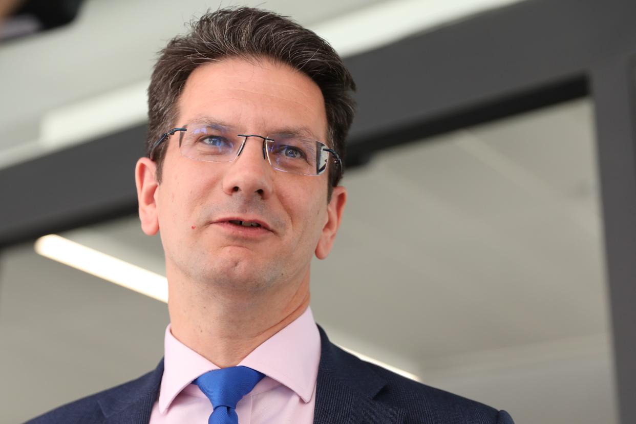 Conservative MP Steve Baker leaves an event where Boris Johnson was annouced as the new leader of the Conservative Party in central London on July 23, 2019. - Boris Johnson vowed on Tuesday to "get Brexit done" by the twice-delayed October 31 deadline, after defeating Foreign Secretary Jeremy Hunt in the race to become next British premier. (Photo by ISABEL INFANTES / AFP)        (Photo credit should read ISABEL INFANTES/AFP via Getty Images)