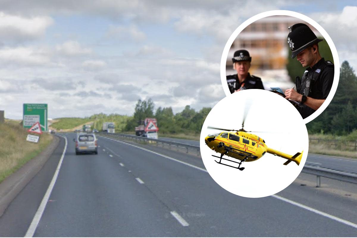 The A14 was closed after a serious crash yesterday <i>(Image: Google)</i>