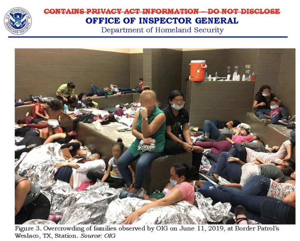 An example of overcrowding at a detention facility. (Source: DHS)