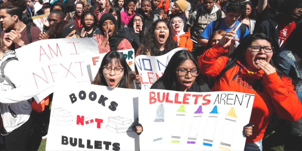 School walkout over gun violence, Chicago 2023