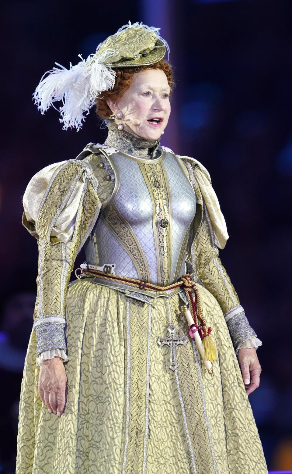 Dame Helen appeared as Queen Elizabeth I in a theatrical performance entitled A Gallop Through History (Steve Parsons/PA) (PA Wire)