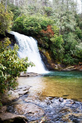 <p>CAMERON REYNOLDS</p> Silver Run Falls, which is located near Cashiers and can be reached via a short hike.