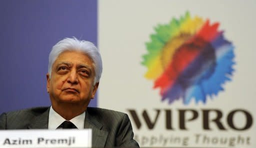 Azim Premji, Chairman of Wipro, at a press conference at the Wipro offices in Bangalore in July 2011. Wipro posted a 7.7 percent year-on-year rise in net profit for the January-March period, but a muted forecast sent its shares tumbling