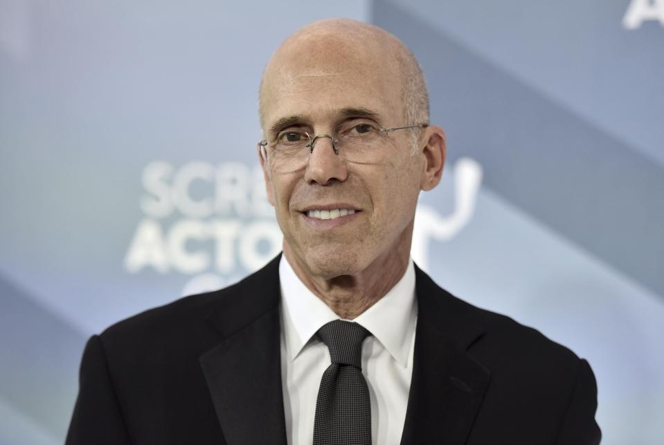 Jeffrey Katzenberg, co-chair of President Biden's reelection campaign, was in Des Moines on Jan. 15.