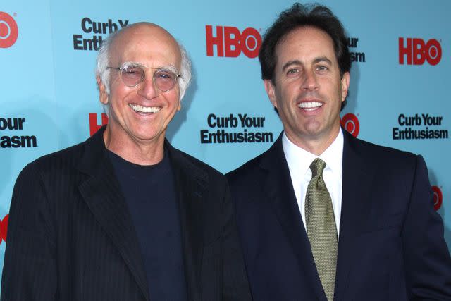 <p>JIMI CELESTE/Patrick McMullan via Getty</p> (L) Larry David and Jerry Seinfeld