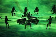 <p>Artists perform during the Opening Ceremony of the Rio 2016 Olympic Games at Maracana Stadium.(Photo by Ian MacNicol/Getty Images) </p>