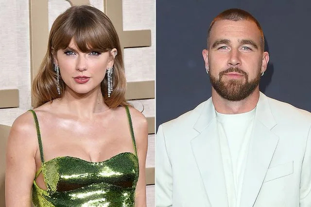 <p>Casey Flanigan/imageSPACE/Sipa USA; Steve Granitz/FilmMagic</p> Taylor Swift; Travis Kelce