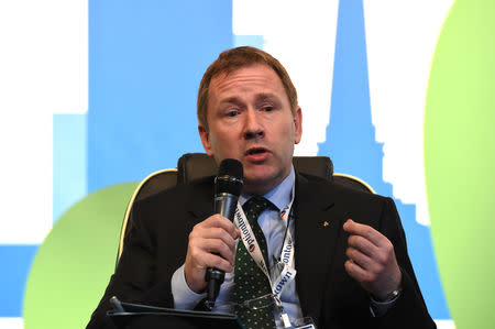 Stephen Kavanagh, CEO of Aer Lingus, speaks in Dublin, June 2016. REUTERS/Clodagh Kilcoyne