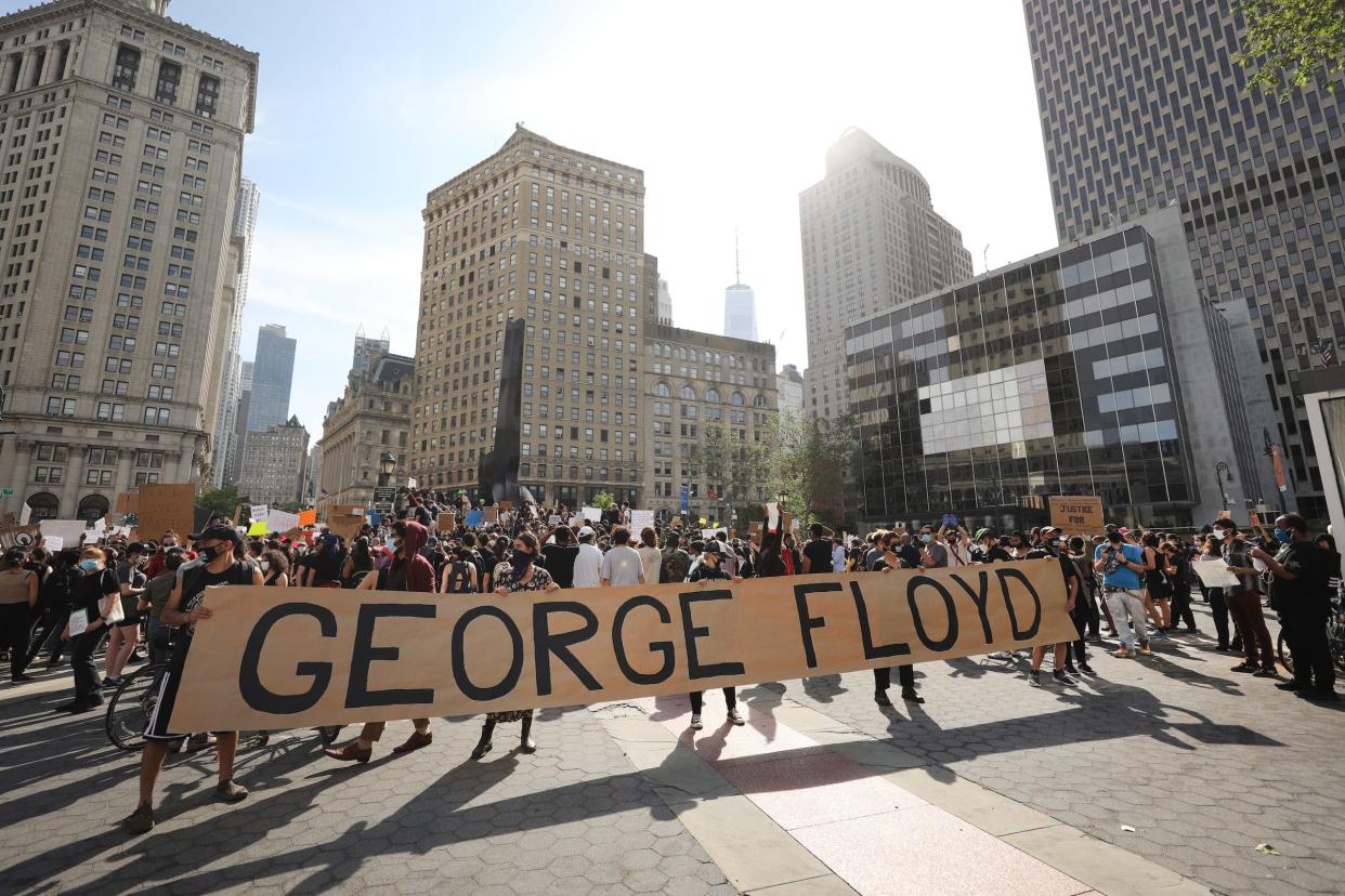 A George Floyd Protest takes place in May 2020