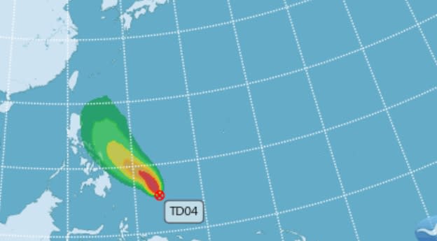 中央氣象局指出，目前菲律賓東邊有熱低壓生成。（圖／翻攝自中央氣象局）