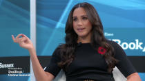 <p>Also in November, the Duchess of Sussex opened up about her <a href="https://people.com/royals/meghan-markle-justifies-political-engagement-new-york-times-dealbook-summit/" rel="nofollow noopener" target="_blank" data-ylk="slk:push for paid family leave;elm:context_link;itc:0;sec:content-canvas" class="link ">push for paid family leave</a> at <a href="https://www.nytdealbookconference.com/2021" rel="nofollow noopener" target="_blank" data-ylk="slk:The New York Times DealBook Online Summit.;elm:context_link;itc:0;sec:content-canvas" class="link ">The New York Times DealBook Online Summit.</a></p> <p>"I think this is one of those issues that is not red or blue. We can all agree that people need support, certainly, when they've just had a child," she said.</p> <p>"Paid leave, from my standpoint, is just a humanitarian issue," Meghan later added.</p>