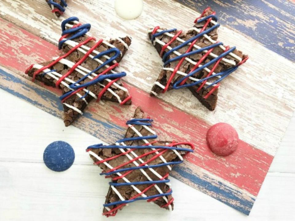 <p>Pam Beth</p><p>Get the kids in on the fun of making these! They are a great take-along dessert too if you are headed to a holiday cookout.</p><p><strong>Get the recipe: <a href="https://parade.com/891100/pambeth/patriotic-brownie-stars-recipe/" rel="nofollow noopener" target="_blank" data-ylk="slk:Patriotic Brownie Stars;elm:context_link;itc:0;sec:content-canvas" class="link ">Patriotic Brownie Stars</a></strong></p>