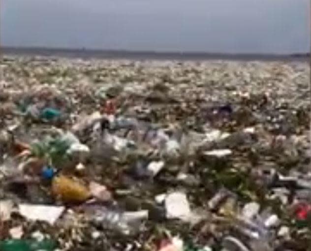 Wave of plastic pollution off coast of Dominican Republic shows extent of global damage