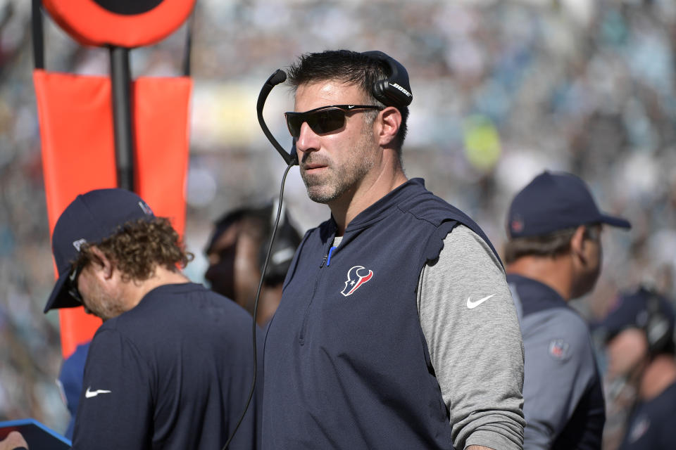 Nashville bound: Texans defensive coordinator Mike Vrabel has been named head coach of the Tennessee Titans. (AP)