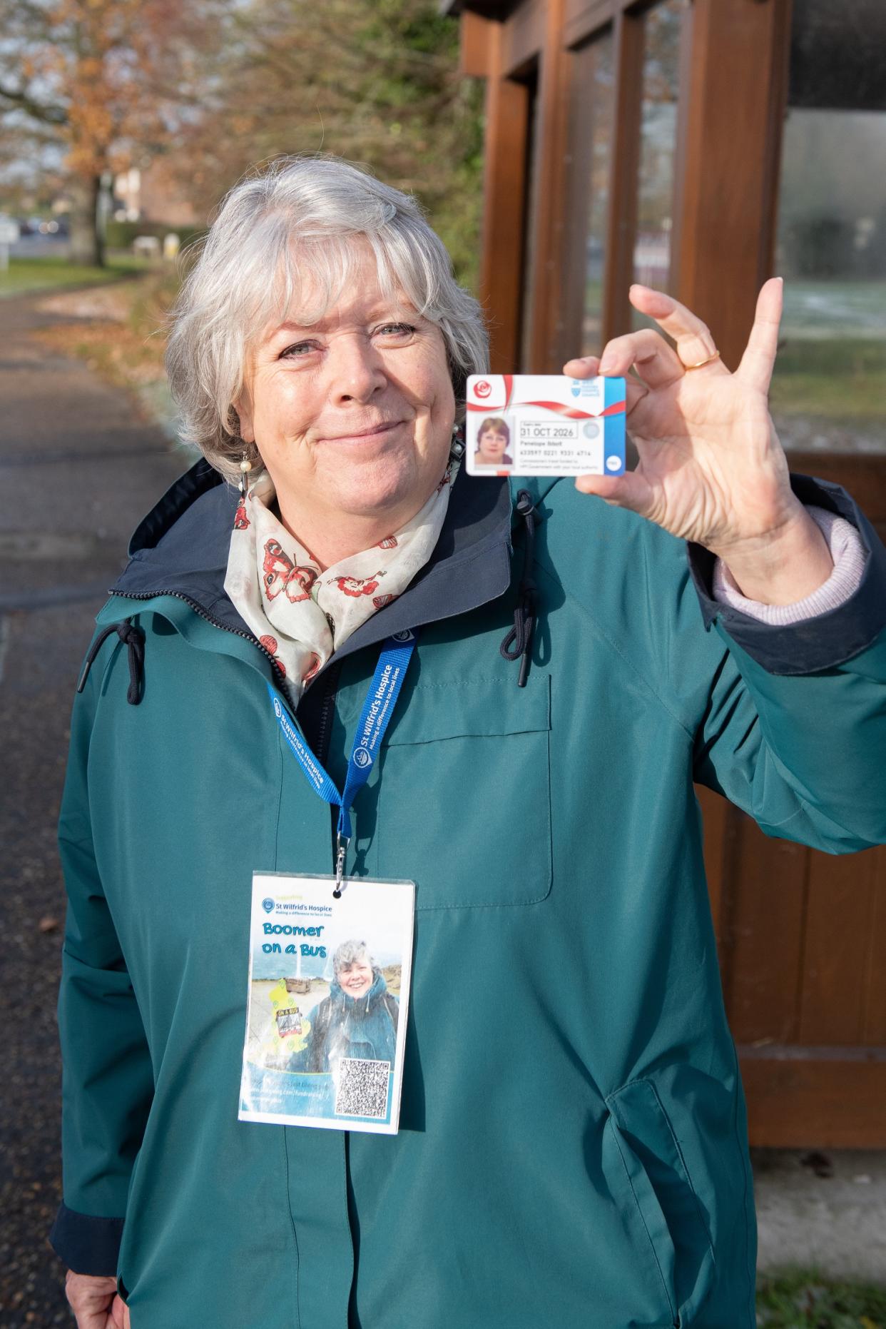 Penny Ibbott took a 2,200 mile trip around the edge of England to raise money for her local hospice (SWNS)