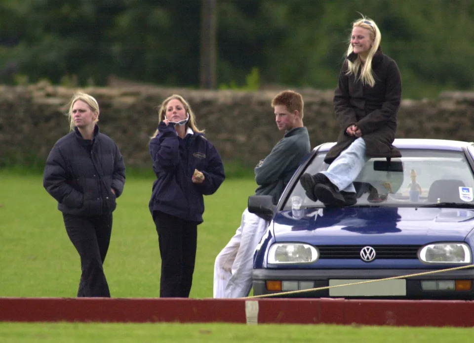 Playful Prince Harry & Friends At The Beaufort Polo Club, Near Tetbury, Gloucestershire. (Photo by Antony Jones/UK Press via Getty Images)