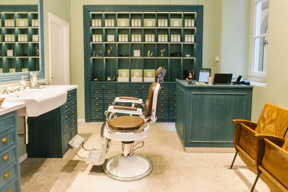 Inside a Barberino's barbershop in Milan.