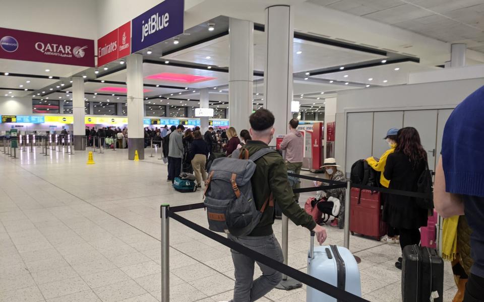 scoot, check-in queue, london gatwick - Emma Featherstone