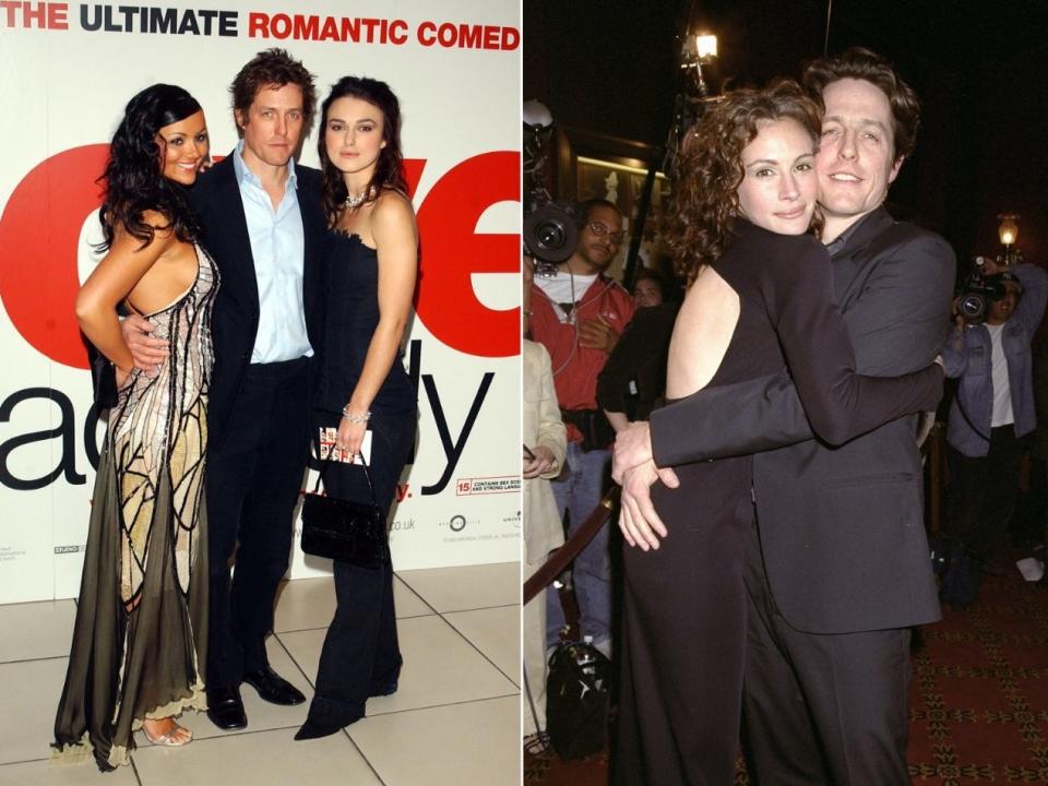 Stars at the premiere of "Love Actually" in 2003, and "Notting Hill" in 1999.