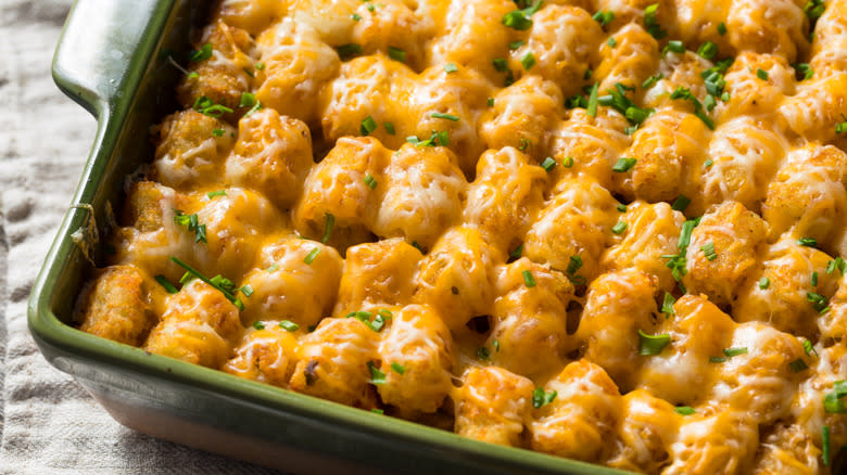 Tater tot casserole with cheese