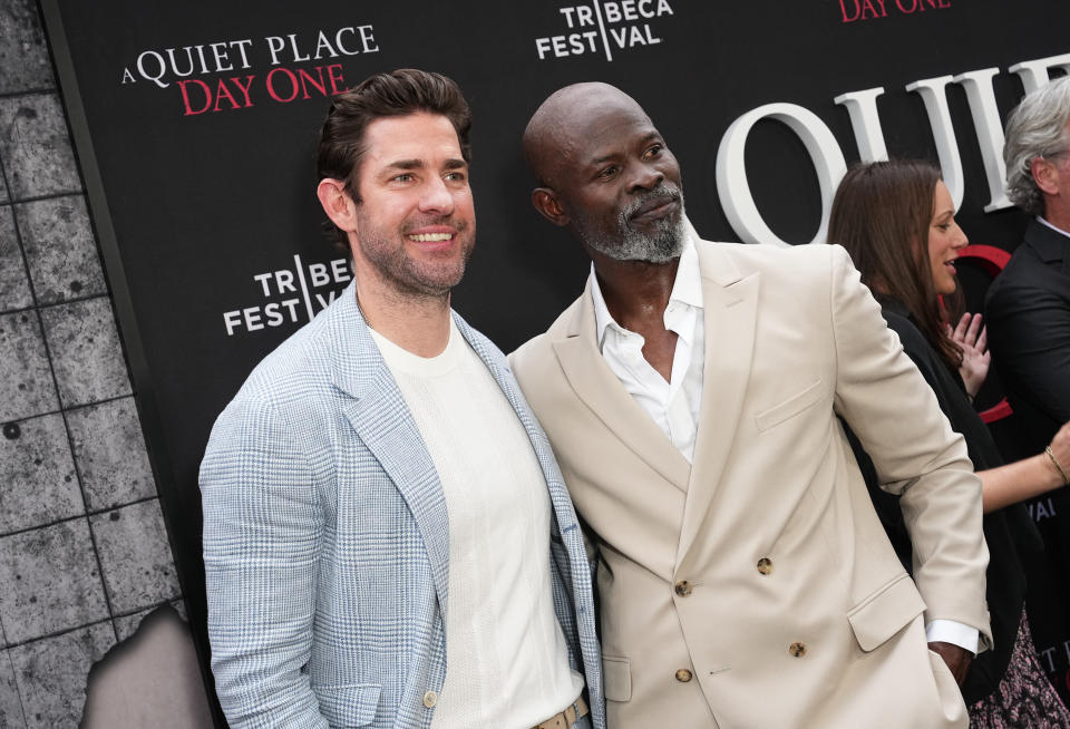 John Krasinski and Djimon Hounsou attend the New York Premiere of "A Quiet Place: Day One"