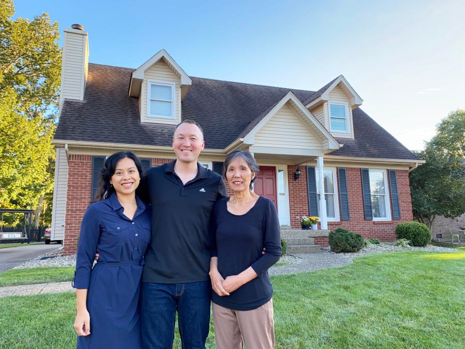 Makara and Patrick Sernett (L) recently moved from Georgetown, Texas to Louisville, Kentucky, where they purchased their first home.  The couple has moved 11 times over the past 10 years due to Patrick's job in the army.