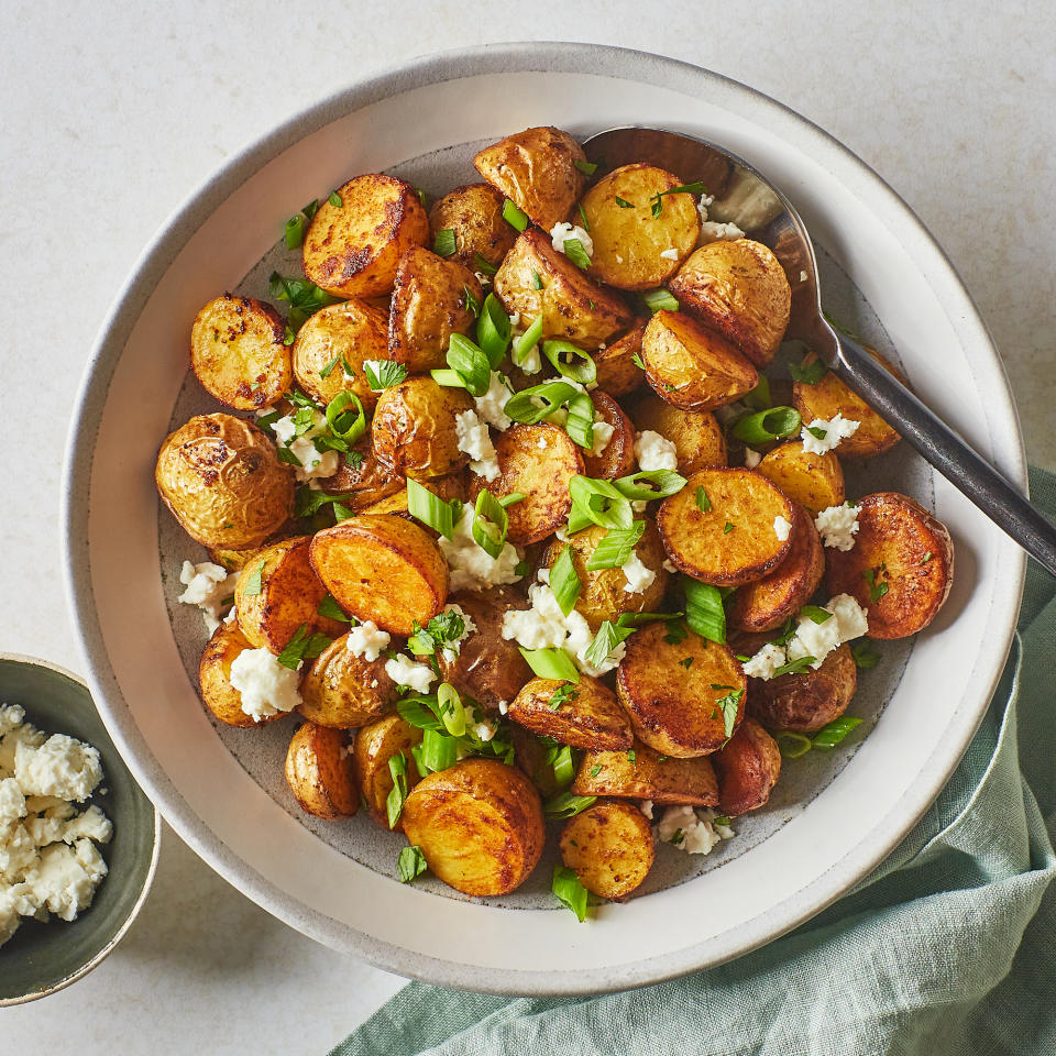 Roasted Baby Potatoes with Scallions & Feta