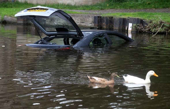 drowned car