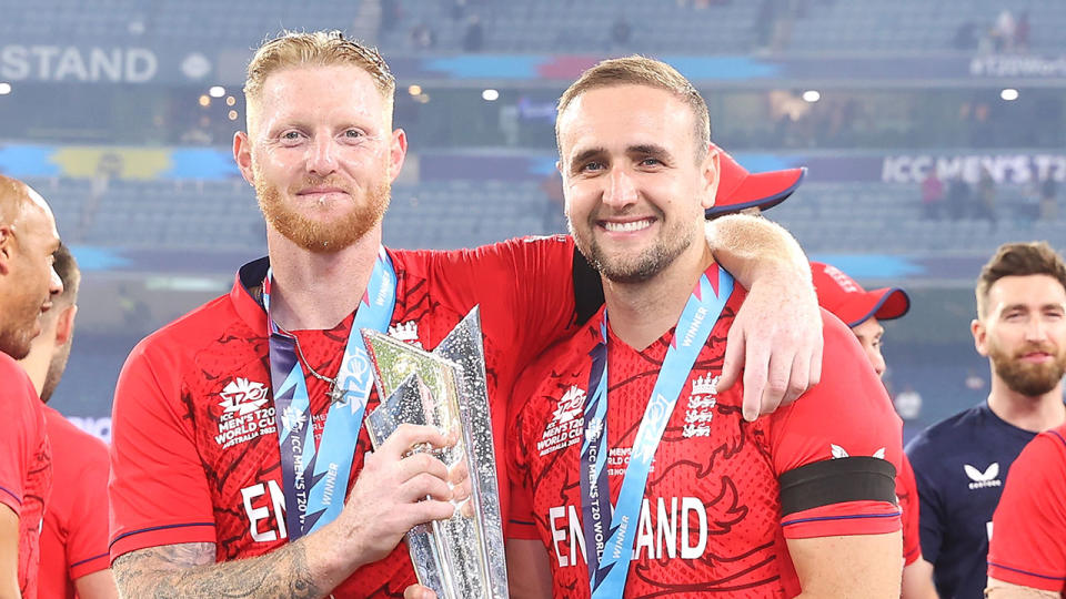 Seen here, Ben Stokes holds the trophy after England's T20 World Cup triumph in 2022. 