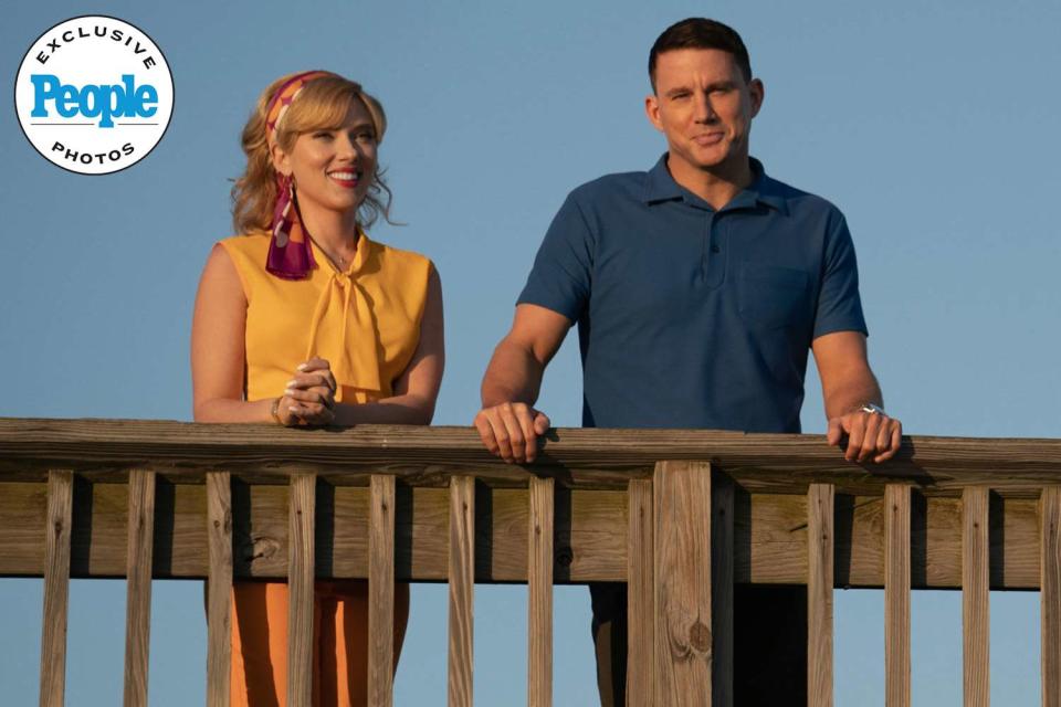 <p>Courtesy of Sony Pictures/Dan McFadden</p> Scarlett Johansson and Channing Tatum in "Fly Me to the Moon"