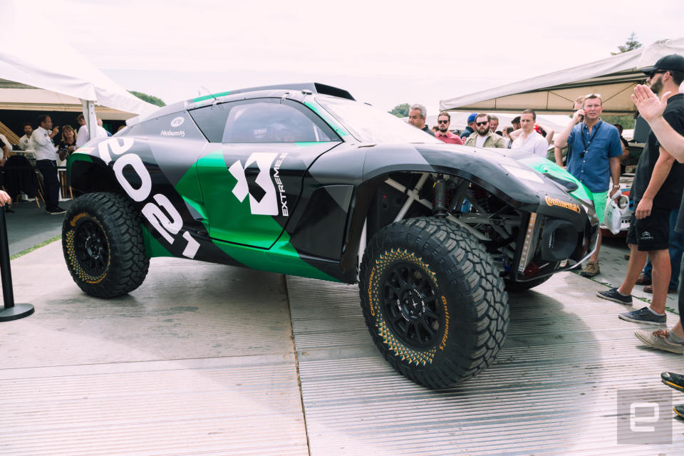 Odyssey 21, an off-road EV that will compete in a new 'Extreme E' motorsport.