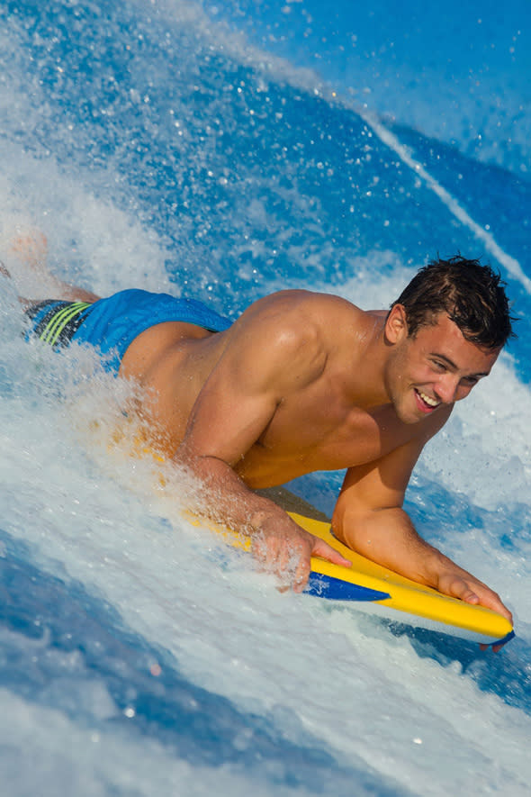 Pictures of topless Tom Daley diving on Royal Caribbean cruise ship