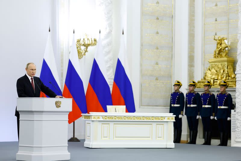 Ceremony to declare Russia's annexation of four Ukrainian territories held in Moscow