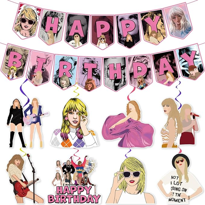 Brupthay Taylor Swift Banner and Hanging Swirls