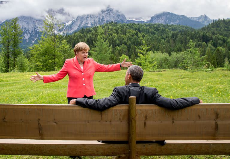 La foto icónica de Merkel y Obama en Elmau