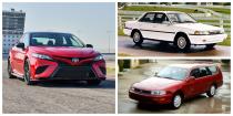 <p>The Toyota Camry has <a href="https://www.caranddriver.com/news/g27041933/best-selling-cars-2019/?slide=18" rel="nofollow noopener" target="_blank" data-ylk="slk:outsold every other sedan in the United States;elm:context_link;itc:0;sec:content-canvas" class="link ">outsold every other sedan in the United States</a> for 18 years in a row. It's proven as addictive as any popular Netflix series, and people continue to binge on this reliable performer year after year. The Camry evolved extensively over its many decades of sales. From its arrival in 1983 until today, we've seen every iteration of a Camry short of a stretch limo. The second-generation Camry added a wagon. In 1994, a coupe model was launched to increase its sporty appeal. In 1999, the Camry dropped its roof and let loose with the convertible Camry Solara. Today you'll find the Camry name competing in NASCAR, or roaming the streets adorned with <a href="https://www.caranddriver.com/reviews/a28957090/2020-toyota-camry-trd-drive/" rel="nofollow noopener" target="_blank" data-ylk="slk:TRD badges;elm:context_link;itc:0;sec:content-canvas" class="link ">TRD badges</a> and packing 301 horsepower. Here's a closer look at how this all too familiar vehicle changed throughout its inconspicuous existence:</p>