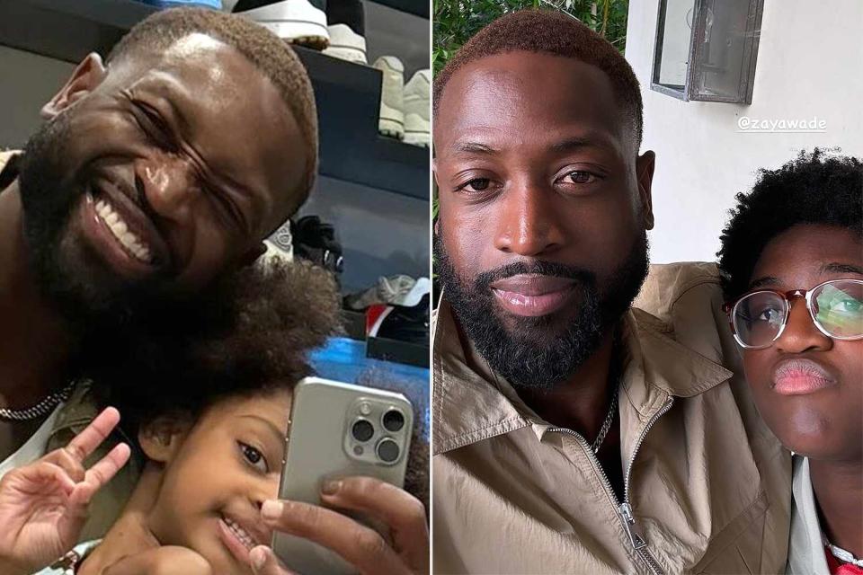 <p>Dwyane Wade/Instagram</p> Dwayne Wade and daughters Kaavia and Zaya