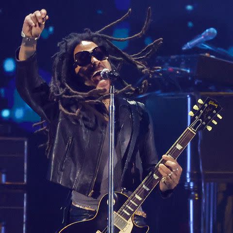 <p>Ethan Miller/Getty </p> Lenny Kravitz in 2023