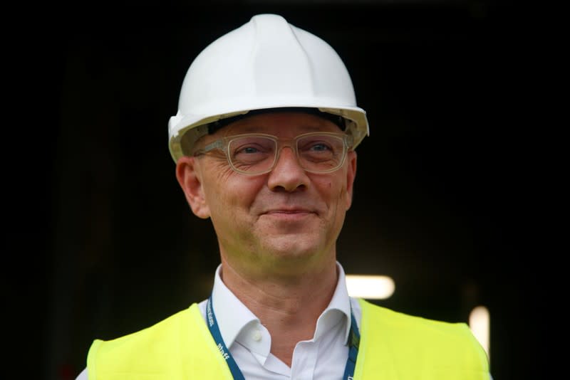 Interxion managing director Fabrice Coquio is seen at the construction site of Interxion MRS3 data center installed in an old German submarine base built during the Second World War in Marseille