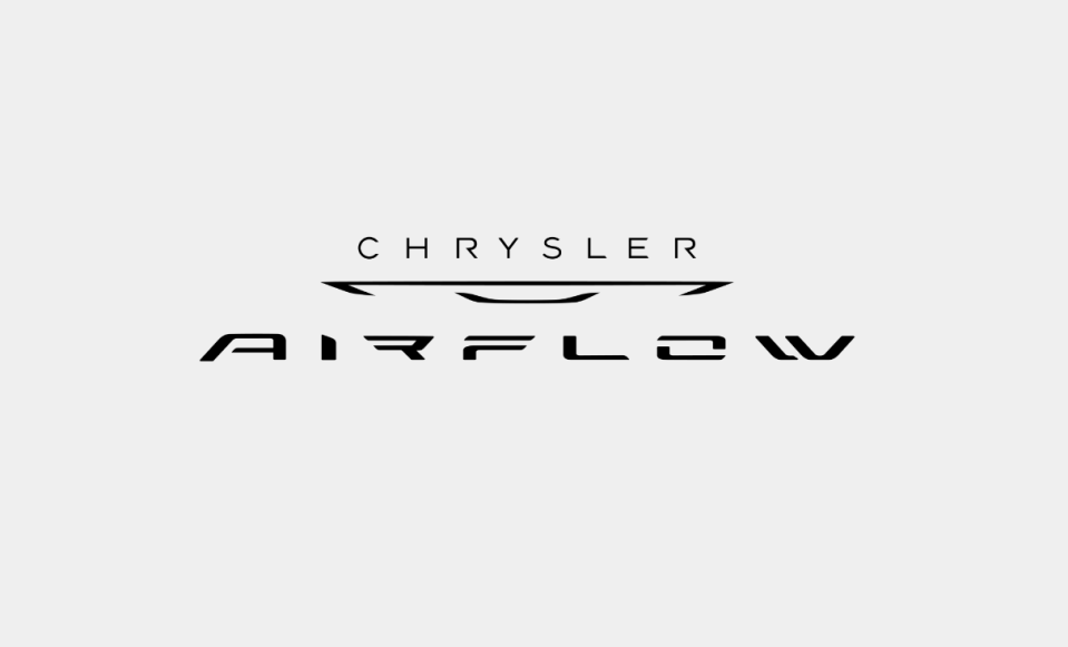 chrysler airflow concept badge on white background