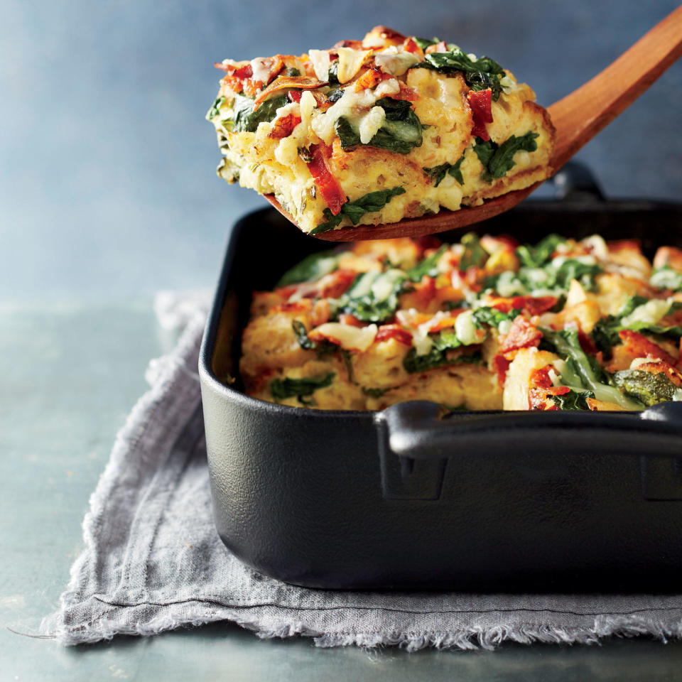 Spinach, Bacon, and Gruyère Breakfast Strata