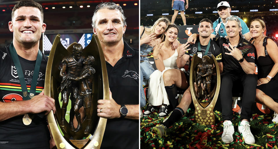 Ivan and Nathan Cleary have led the Penrith Panthers to three premierships in a row. Image: Getty
