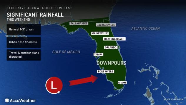 Significant rainfall is expected Feb. 17-18 across most of Florida.