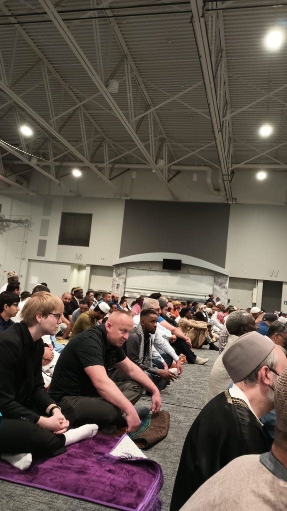 Muslims gather to celebrate Eid al-Adha 2023 on Wednesday, June 28, 2023, at the Denny Sanford Premier Center in Sioux Falls.