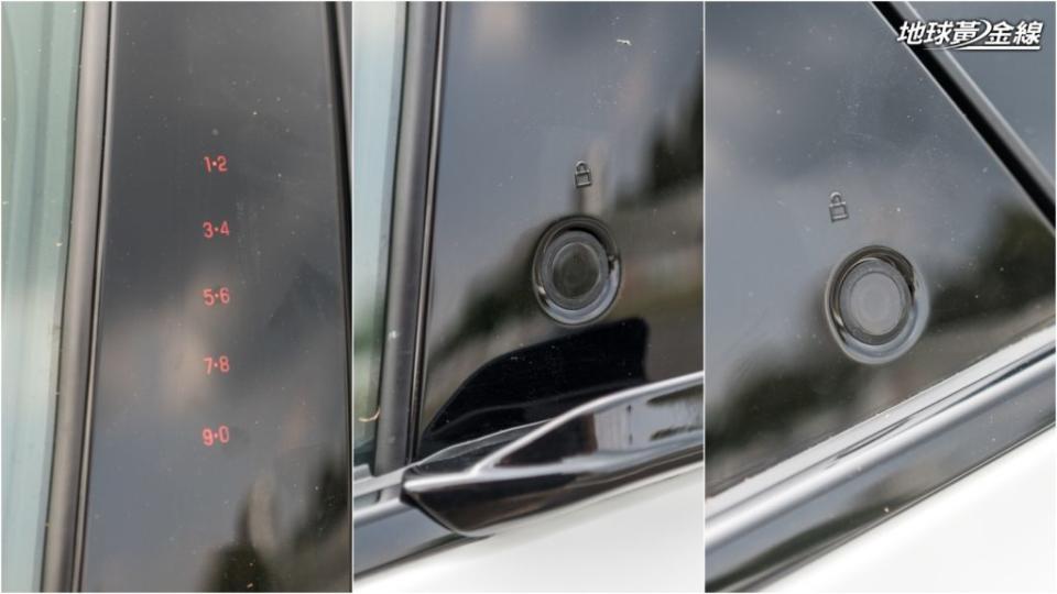 駕駛側車門窗框有密碼鎖，全車捨棄車門把手採用按鈕方式來開門。ㄈㄟ(攝影/ 劉家岳)