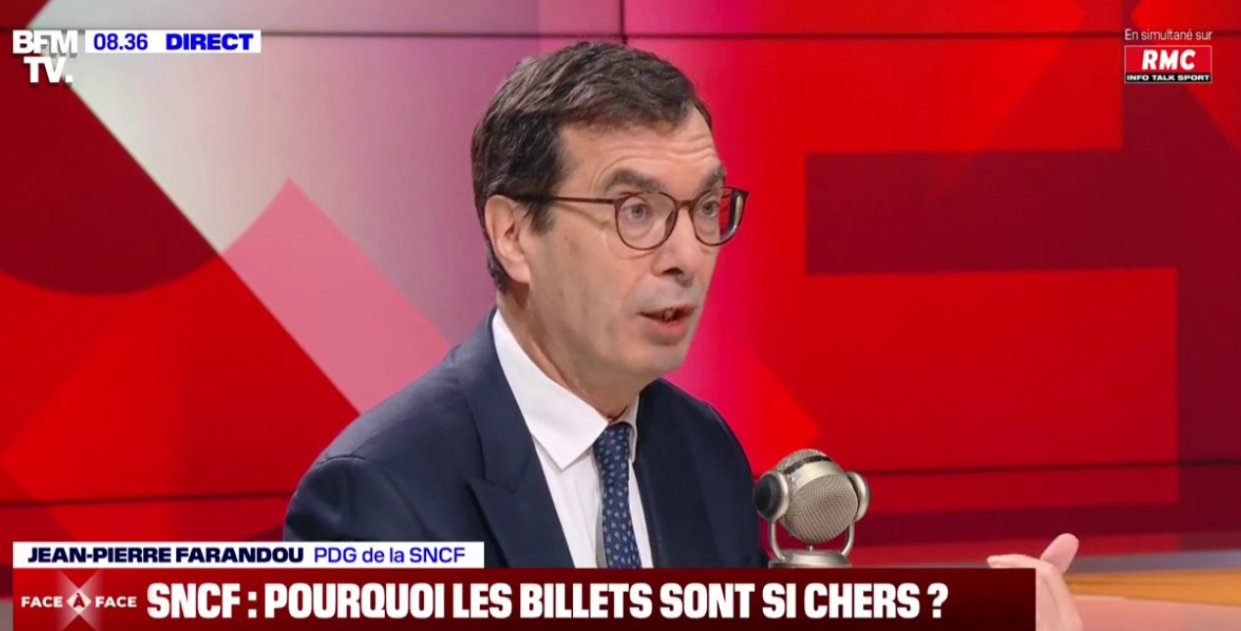 Le PDG de la SNCF, Jean-Pierre Farandou, assure ce vendredi 29 mars que le prix moyen d’un billet de train n’a pas évolué « depuis des années ».