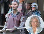 <b>It's NOT Glenn Close!</b><br> Photos from the London set of Marvel Studio's "Guardians of the Galaxy" were snapped on Sunday showing off a large crowd of actors made up to look like a range of alien creatures. And that catlike woman on the left was identified in the press as being none other than 6-time Oscar nominee Glenn Close. But Walt Disney Pictures confirmed to Yahoo! Movies that the woman in the photo isn't actually Close, but someone else entirely. The 66-year-old actress does play the leader of an intergalactic police force called Nova Corps in the comic adaptation currently filming, but the woman in this photo is not her.