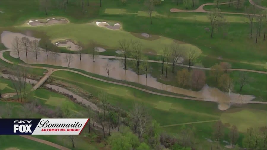 Flash flooding in St. Louis County after April 2, 2024 overnight storms. (Photo: SkyFOX powered by Bommarito Automotive Group)