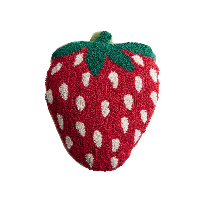 Red Strawberry Shaped Indoor Outdoor Throw Pillow