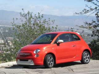 2013 Fiat 500e electric car, Los Angeles drive event, April 2013